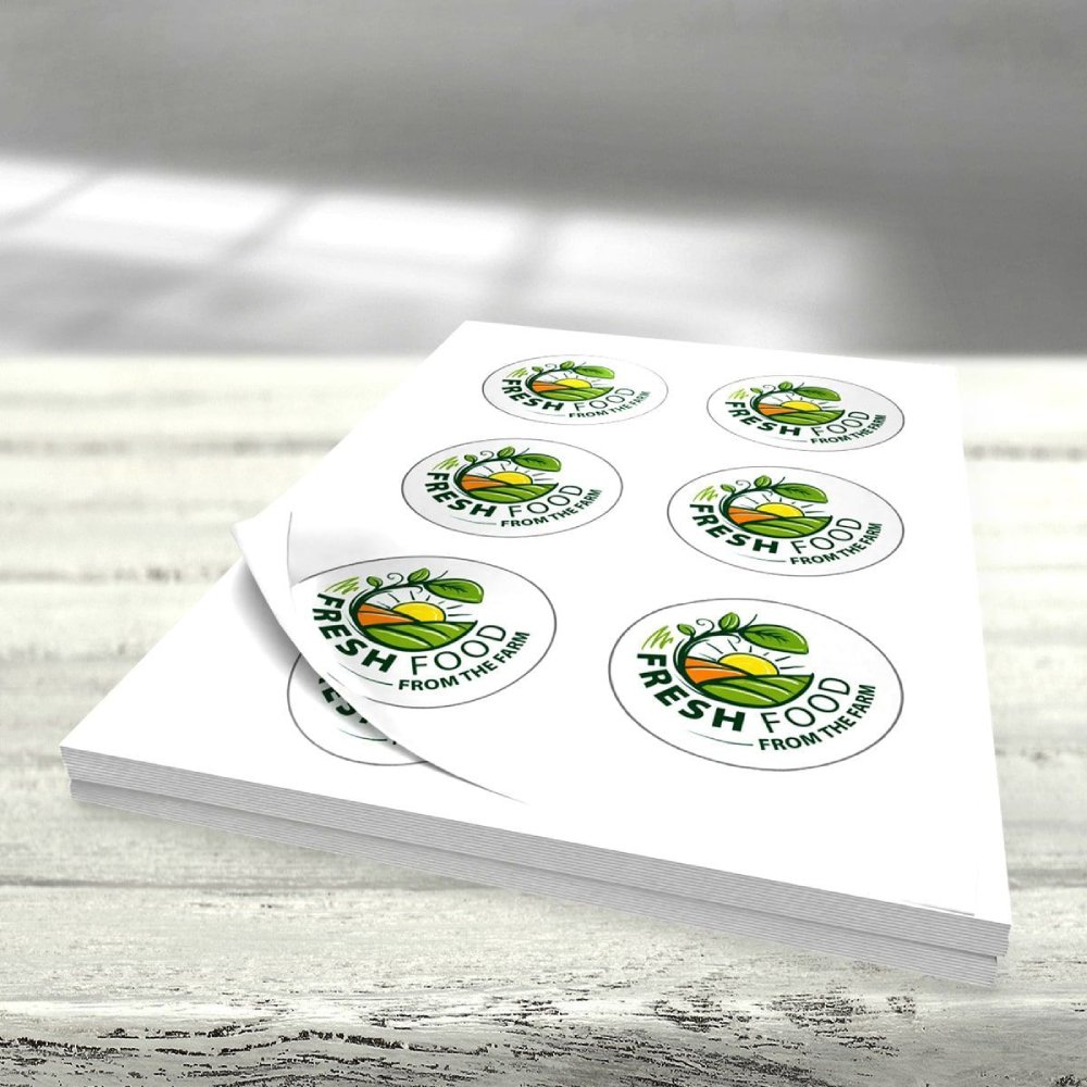 Etikety v hárkoch na samolepiaci papier